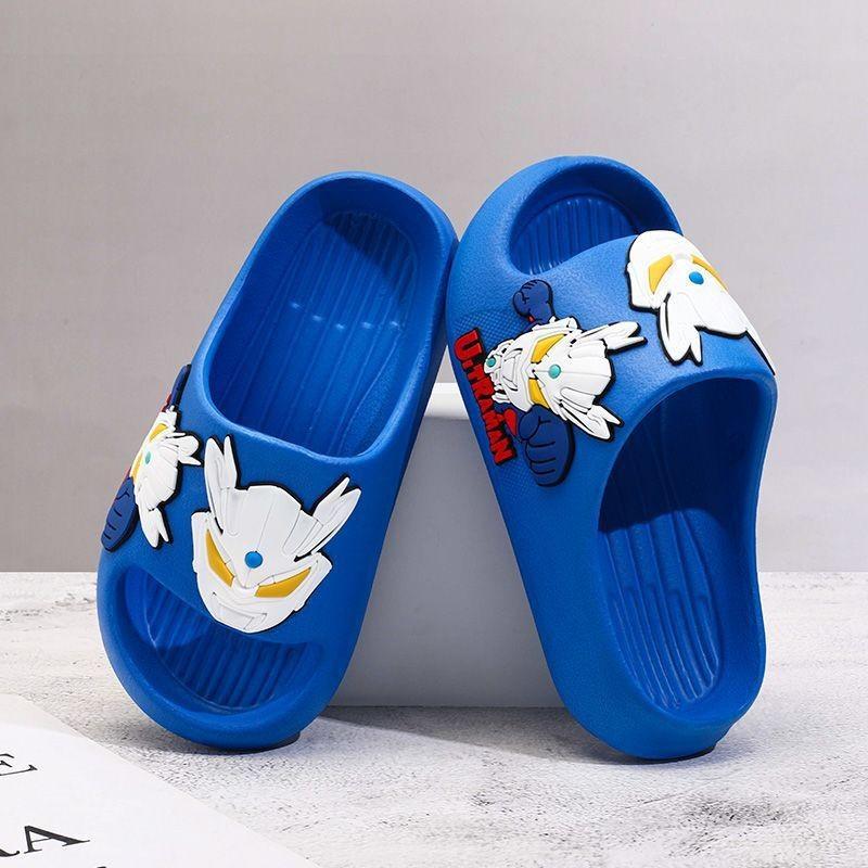 Classic And White Bold Color Eva Slippers For Boys With Cartoon Design Perfect For Summer Fun