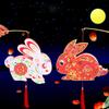 Cartoon Mid-Autumn Festival Lantern Luminous Style Antique Rabbit Flower Lantern Ancient Traditional