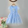 Girls' Frozen Elsa Summer Dress: Stylish Mesh Princess Skirt