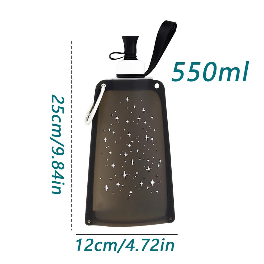 550ml Soft Bottle Folding Collapsibles Water Bottle Silicone Outdoor Sport Portable Water Bag Running Camping