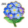 Durable Metal Brooch Zinc Alloy Pin, Colorful Flower Shape Lapel Smooth Polished Edge Edges Enamel Badge for Coats Scarves Canvas Bags Gift