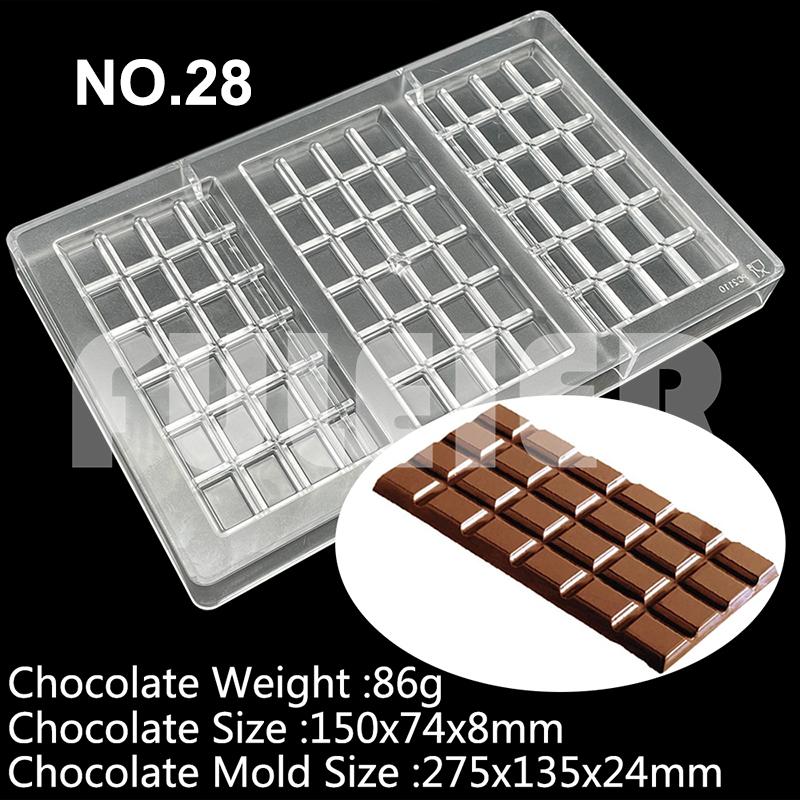 Polycarbonat Schokoladenformen Quadratisch Rund Süßigkeiten Süßwarenriegel Form Backen Kuchen BonBon Süßwarenwerkzeuge Backzubehör