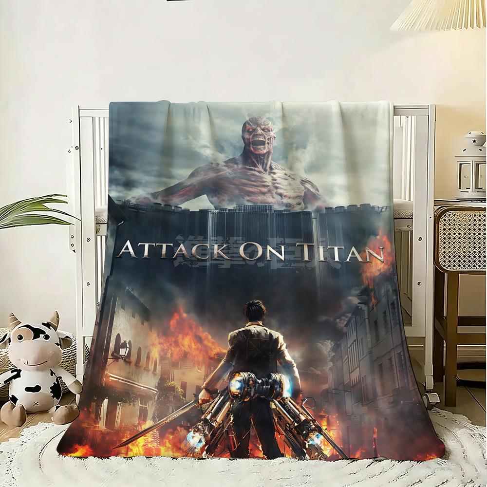 Hot Anime Attack On Titan Throw 240g Flannel Blanket Lightweight Soft Skin-friendly Summer Thin Throw Blanket