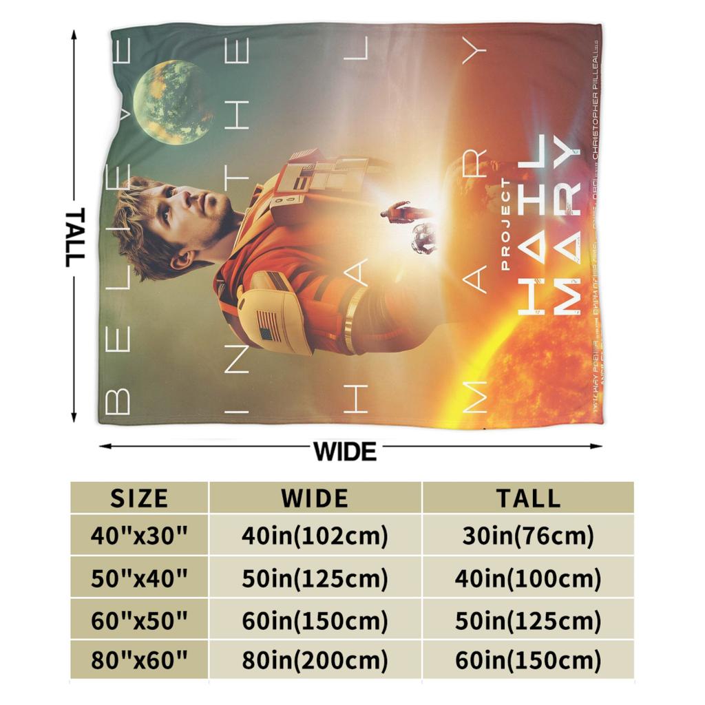 Project Hail Mary Poster Blanket Girls Flannel Bedding Throws For Living Room Soft Comfy Custom Quality Bedspread Gift Idea