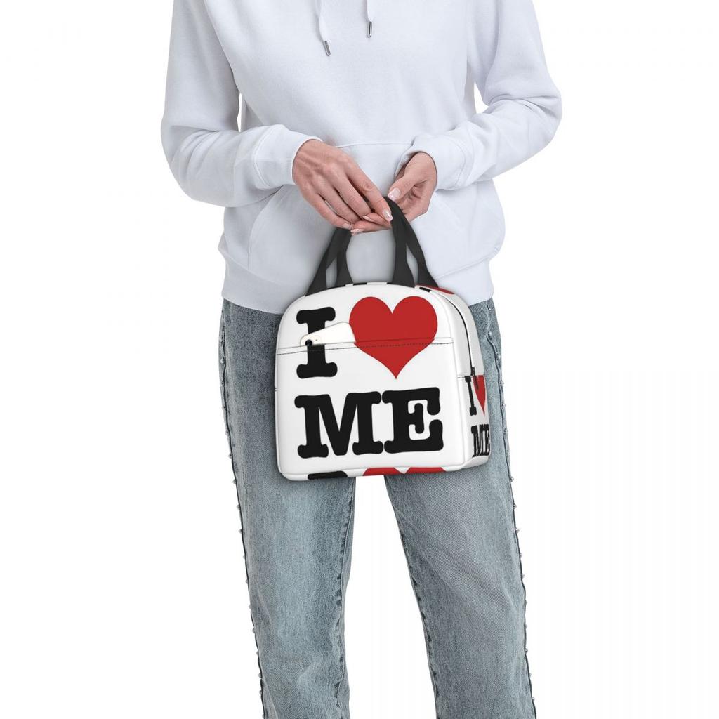 I Love Me Insulated Lunch Bag for Women Children Portable Food Boxes Thermal Lunch Box Tote