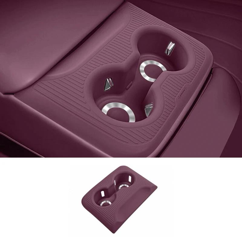 Para AITO M8 Seres 8 2025 Apoio de Braço Traseiro de Silicone Porta-Copo Tapete Protetor Antiderrapante para Copos Pad de Armazenamento Acessórios para Carro
