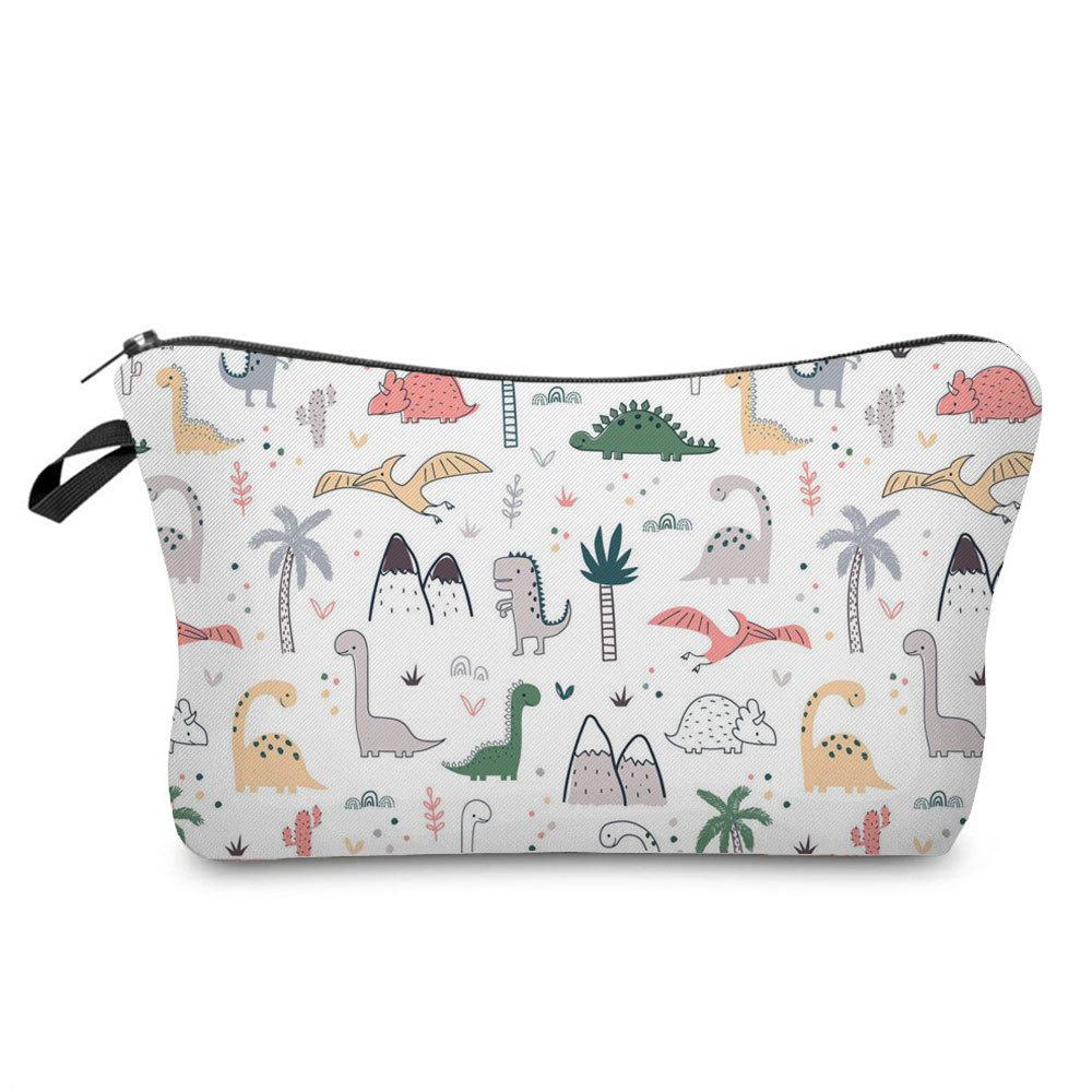 Women Dinosaur Print Cosmetic Bag Toiletries Organize Travel Storage Case