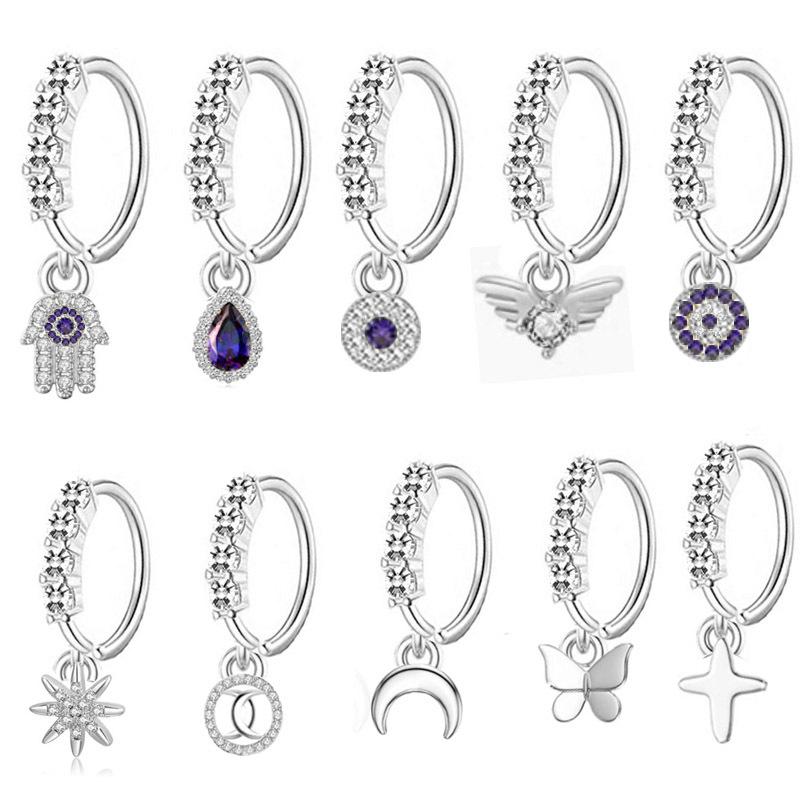 

Кольцо в носу с крыльями, острые, острые и изысканные инкрустированные Хаоши, носовые ногти, регулирующие серьги, подвеска с каплей воды