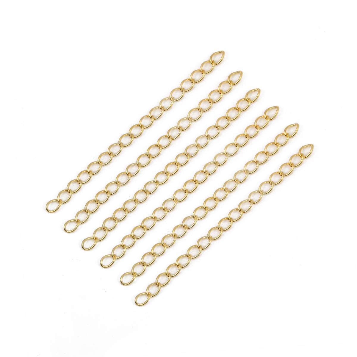 

50 шт./пакет, 50/70 мм, ожерелье, удлинительная цепочка для браслета, подходят застежки-лобстеры, покрытый хвостовой соединитель, цепь, сделай сам, изготовление ювелирных изделий 4x70mm золотой