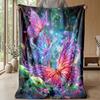 Fairy with Star Wand and Butterflies Theme blanket Lightweight Warm Flannel Blanket Decorative Throw Blanket for Home Decoration