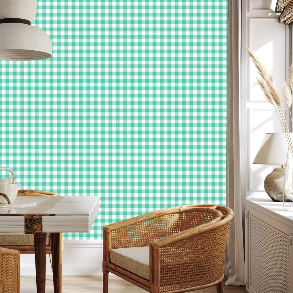 Mint fabric pattern wallpaper, subtle detail for living room and bedroom 50x1000