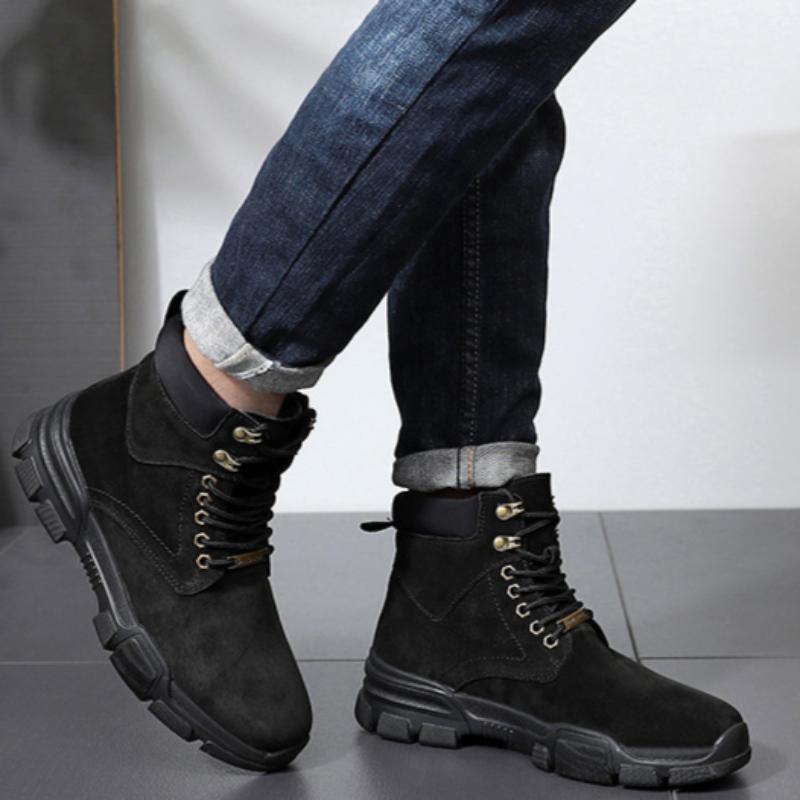 Men's High-top Velvet Spring, Summer and Winter Korean Version Versatile Men's Boots Warm Trend Boots