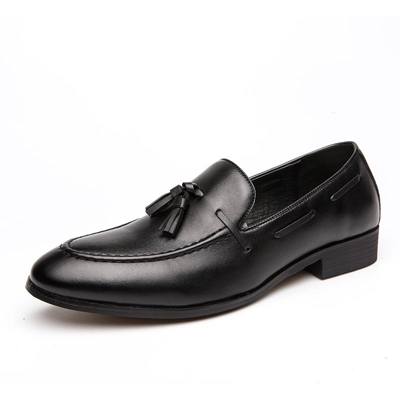 Fashion New Men Tassel Loafers PU Leather Formal Shoes Elegant Dress Shoe Simple Slip On Man Casual Shoes Footwear Large Size 48 47 46