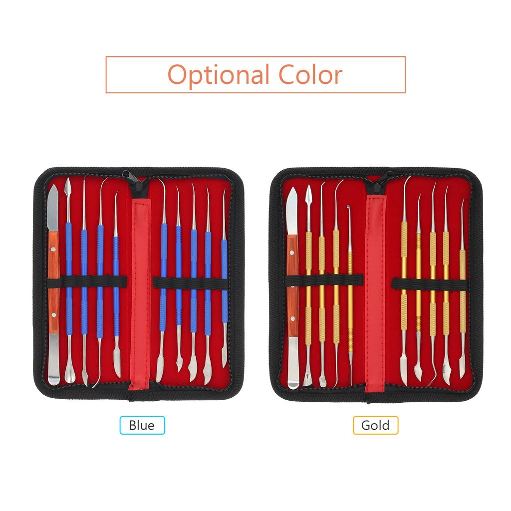 10Pcs Dental Stainless Steel Wax Carving Tool Set Dentist Sculpture Knife