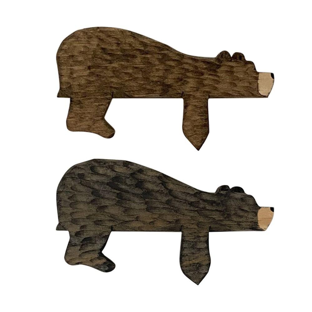 2pcs Wooden Door Corner Pendant Funny Animal Door Sign Craft Bear Door Frame  Gift