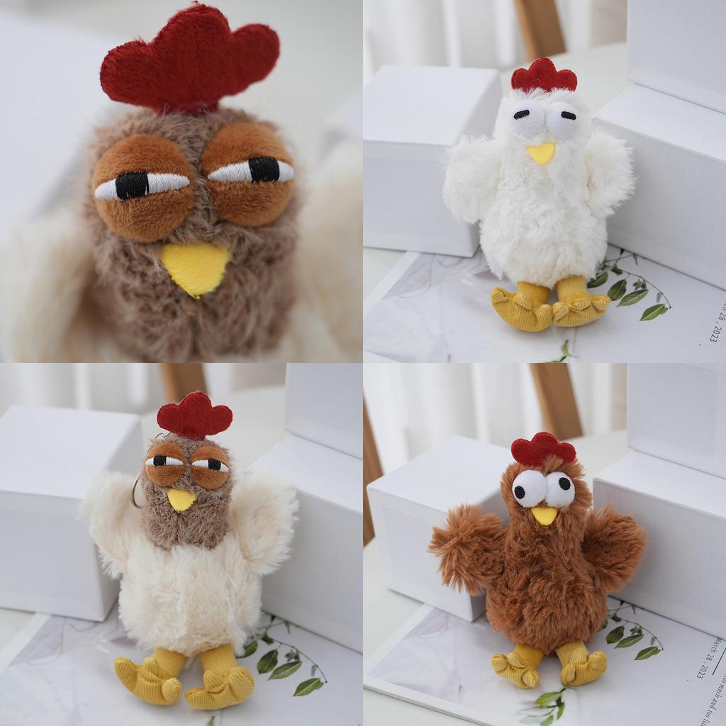 Plush Chicken Cute Keychain Long Fur Adorable Girls Bag Charm Pp Filling Cotton