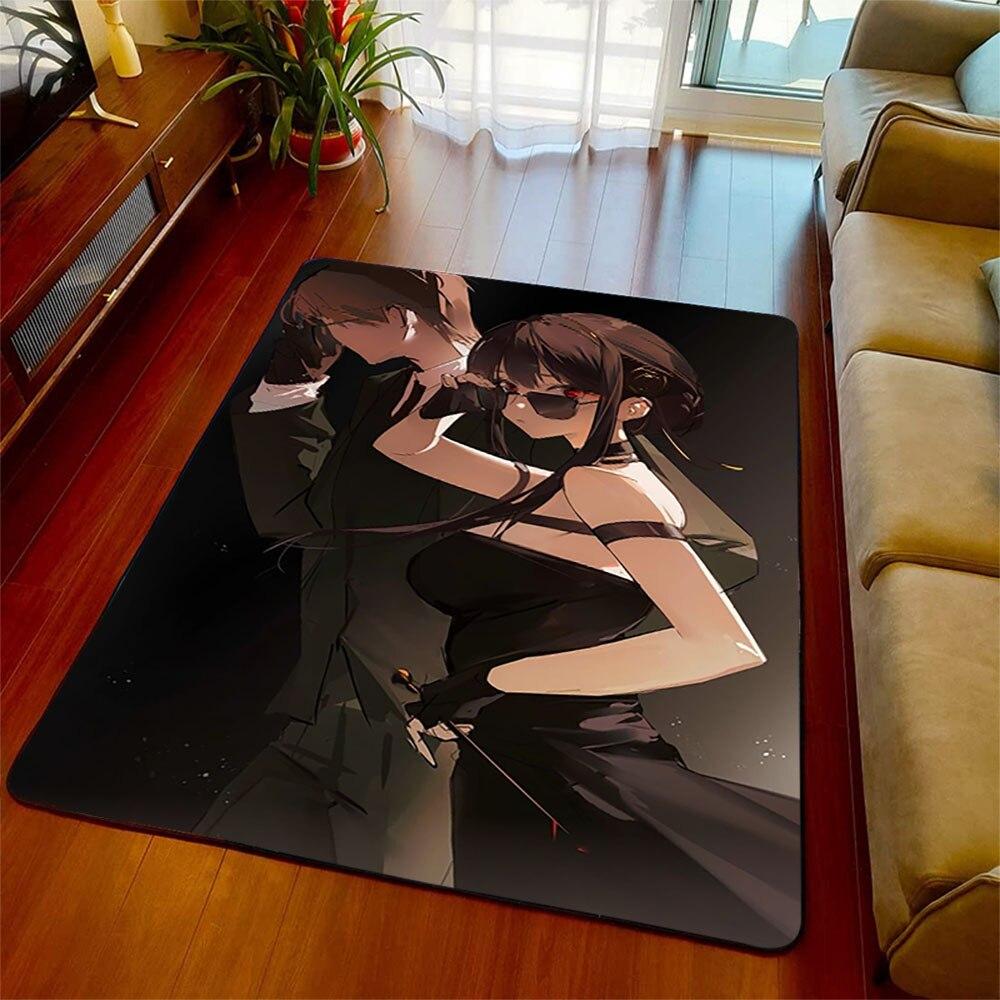 Spy X Family Tappeto Antiscivolo Pavimento Soffice Pavimento per Soggiorno Tappeto Soggiorno Camera da Letto Man Cave Finestra Comodino Decorazione Casa