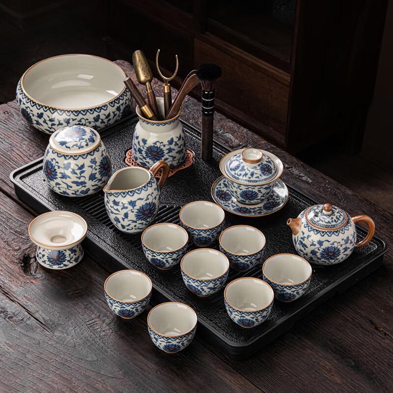 Lainuo Ru Kiln 15-Piece Chinese Tea Set