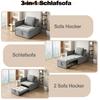 Divano letto imbottito 3 in 1, Divano letto multifunzionale, Divano in tessuto di lino con schienale regolabile, Divano da salotto per stanze piccole