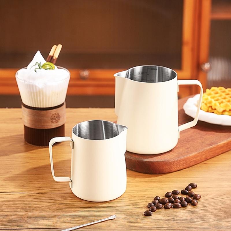 Professional 304Stainless Steel Milk Frother Cup Portable Espresso Steaming Pitcher for Creating Beautiful Coffee Art