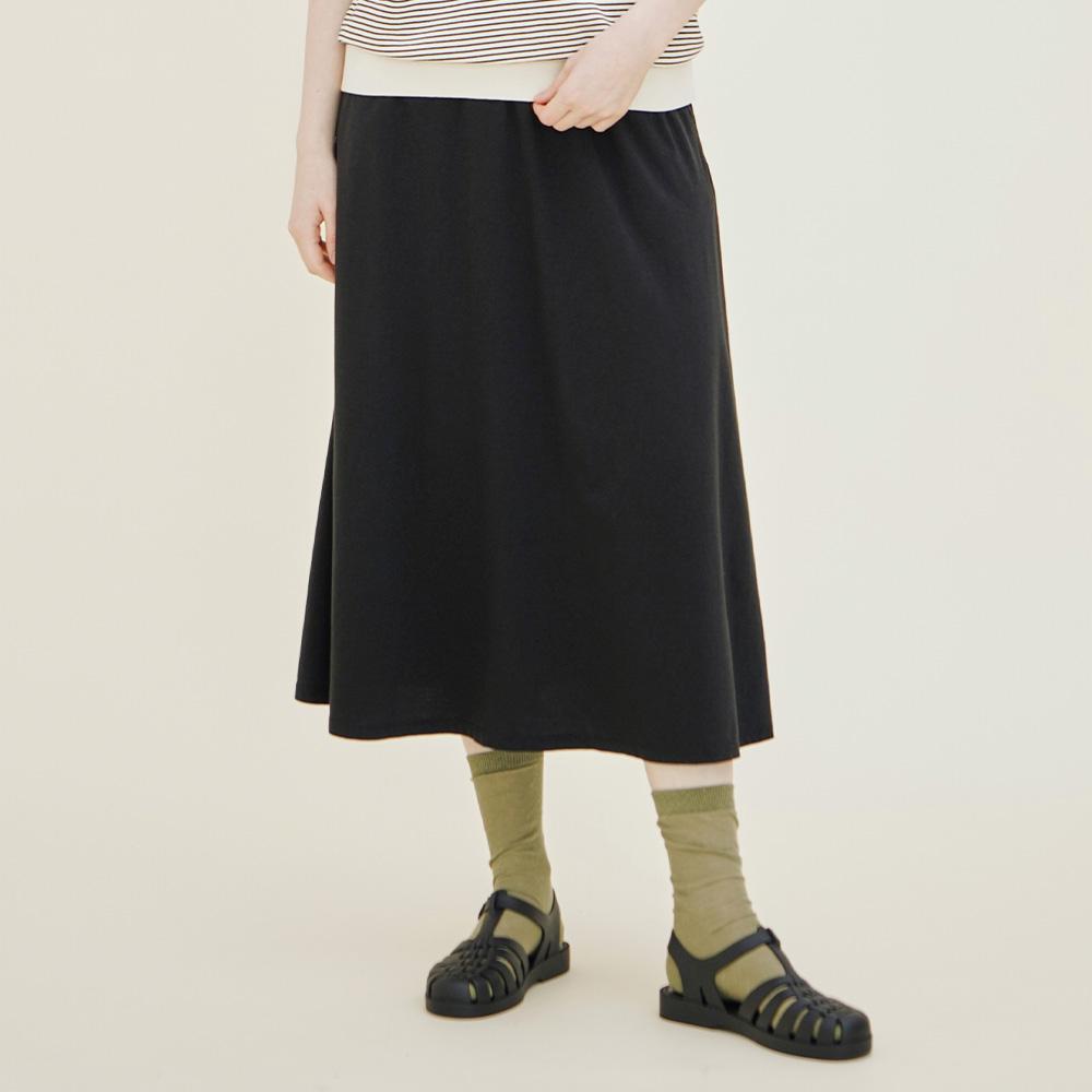CHIQUITA Jersey Skirt (Cotton) Black 242401Sbk