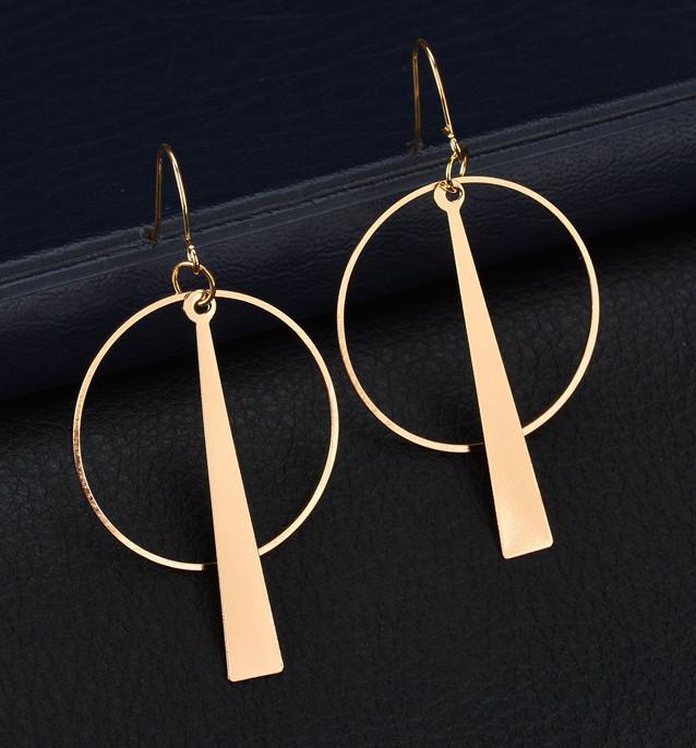 

2018 New Fashion Pendant Drop Earrings For Women Zircon Alloy Big Round Sequins Dangle Earrings Boucle D oreille Femme Pendante золотий