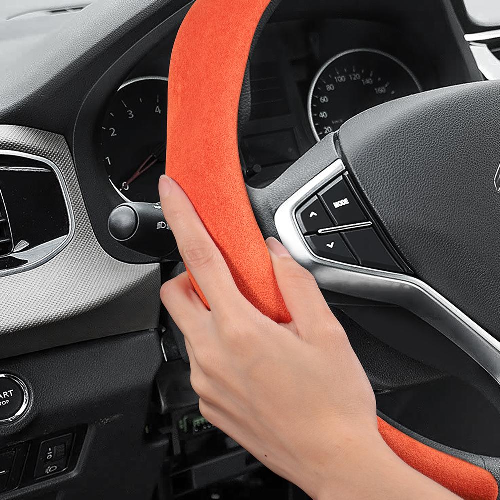 Suitable for Citroen Premium Suede Snap-On Steering Wheel Cover, Non-Slip and Durable, for C3 C4 X Berlingo C5 Aircross Jumper Spacetourer Ami X, Ava
