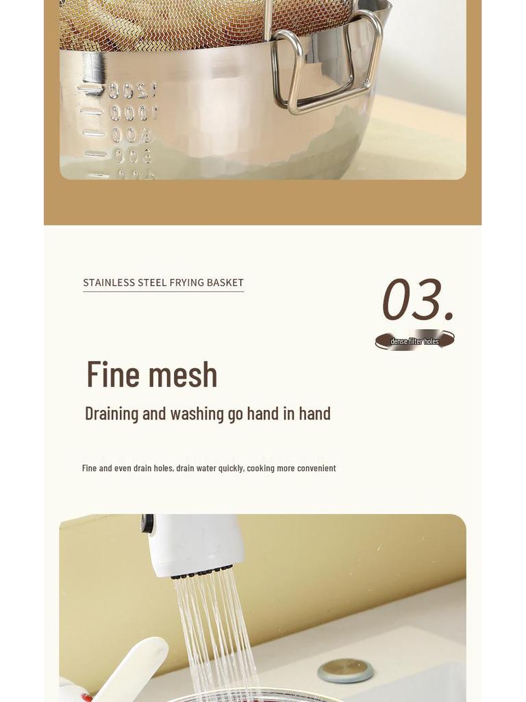 Stainless Steel Multi-Purpose Mesh Fry Basket & Strainer