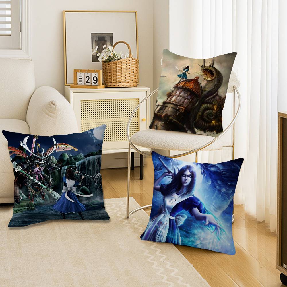Game A-Alice Madness Returns Pillow Gift Home Office Decoration Bedroom Sofa Car Cushion Cover Case 45X45