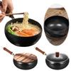 24CM Nonstick Wok Flat Bottom Non-Stick Pan with Lid Iron Wok for Home Camping Restaurant Hotel Kitchen