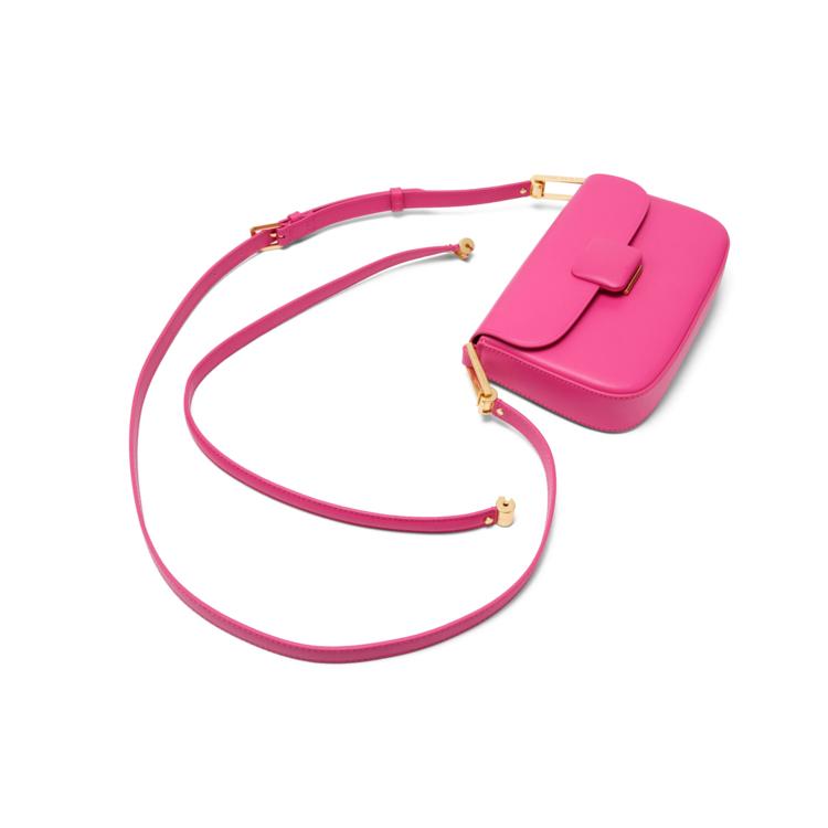 New CHARLES&KEITH PU Small CK Bag Small Square Bag Shoulder Bag Women's Cream Milk White/Fuchsia CK2-20270818-2