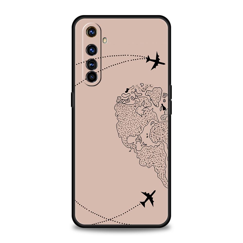 

Модный чехол с картой мира для Realme GT Neo 2 3T, чехол для телефона Realme 11 10 9 8 5G 7 6 GT2 Pro Plus C21 C11 C25 C35 Realme 7 Pro