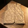 Women's 2025 Collarless Cotton Vest - Autumn/Winter Large Size Round Neck Waistcoat