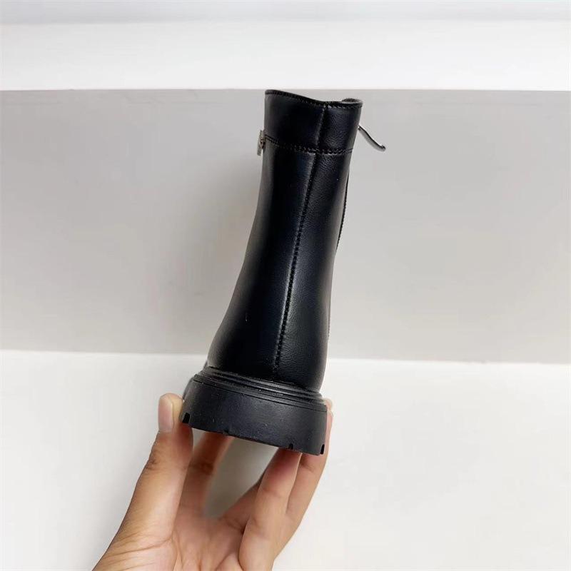 Nouvelles Bottes pour Enfants Printemps et Automne Bottines pour Filles Bottes en Cuir Souple à la Mode Bottes Trésor pour Femmes