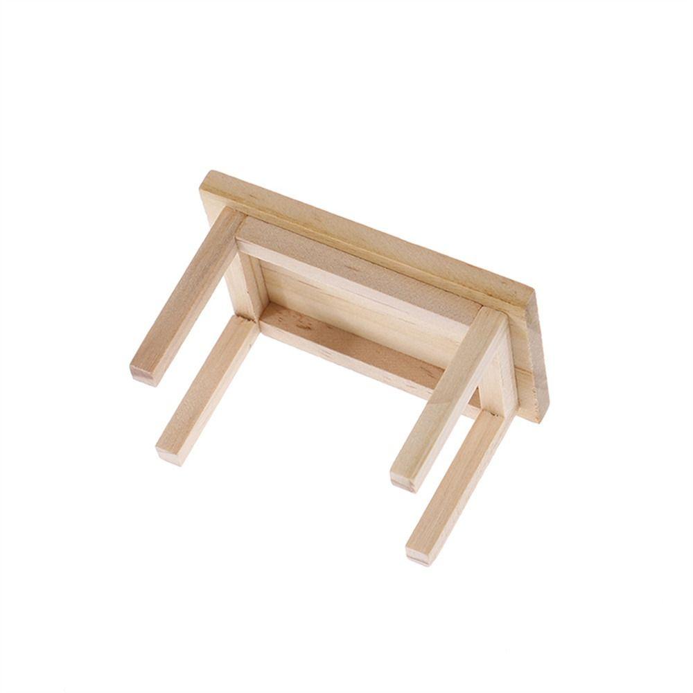 Toys Toy Model Model Furniture Wooden Tea Table Simulation Wood Table 1:12 Dollhouse Kids Play Toys