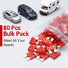 (80Pcs) 10 Amp Standard Fuse, 10A Car Blade Fuses for Car/RV/Truck/SUV/Motorcycle/Boat