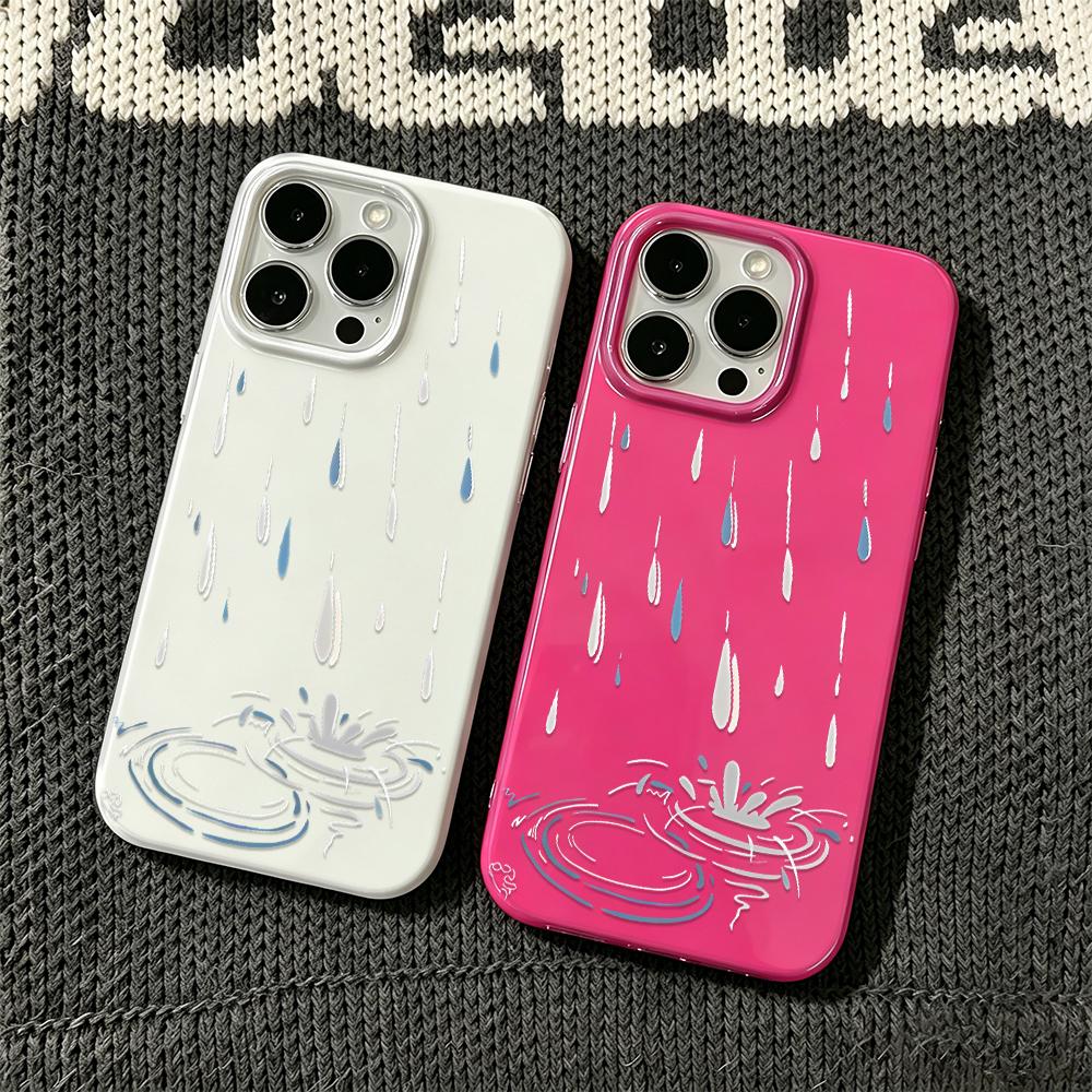 Raindrops And Splash Phone Case For Iphone 13 12 11 17 16 15 Pro Max 14 Plus 17Air Coque Phone Cover Lightweight Funda