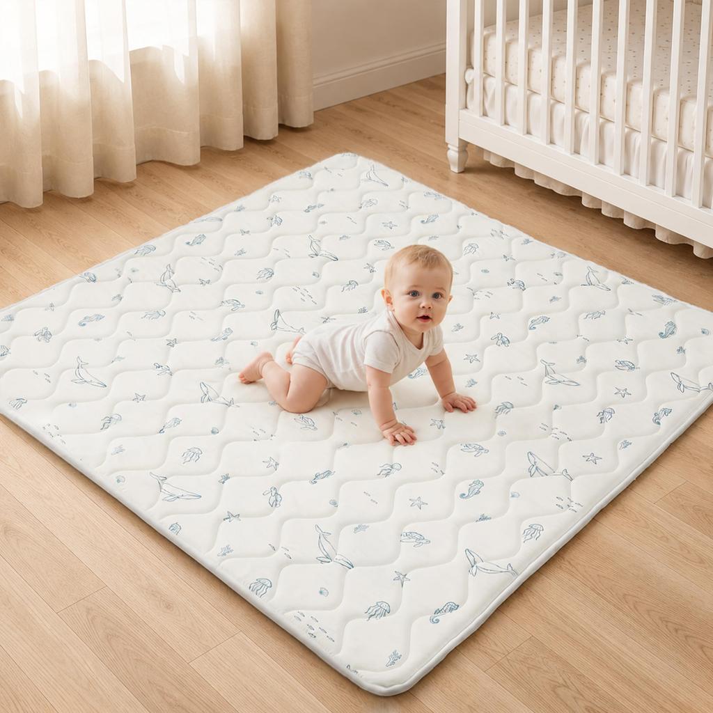 Fortella Play Mat Baby Mat 120 x 120cm Extra Thick 2cm Soundproof Non-Slip Foldable Baby Cushion Mat Shock Absorption For Naps Playpen Baby Playpen St