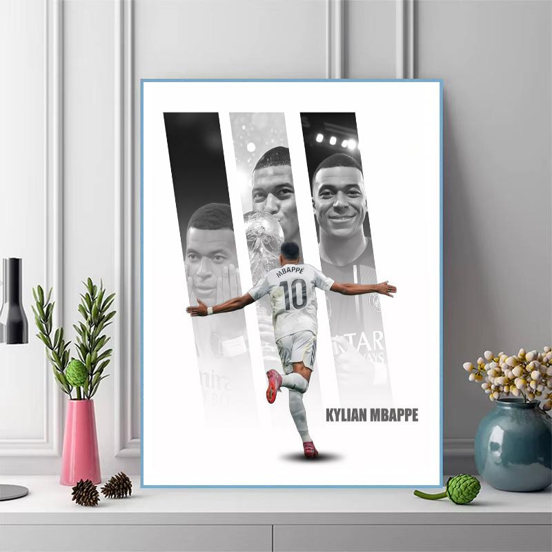 Kylian Mbappé Pattern  3pcs 100% Round Full Drill 5D DIY Diamond Painting Embroidery Cross Stitch Rhinestone Décor