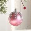 3Pcs Pink Christmas Balls Ornaments 8cm Glitter Pearl Baubles for Christmas Tree Elegant Decoration Apartment New Year Winter