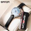 Sanda Korean Style Women's Waterproof Steel & Leather Strap Business Watch