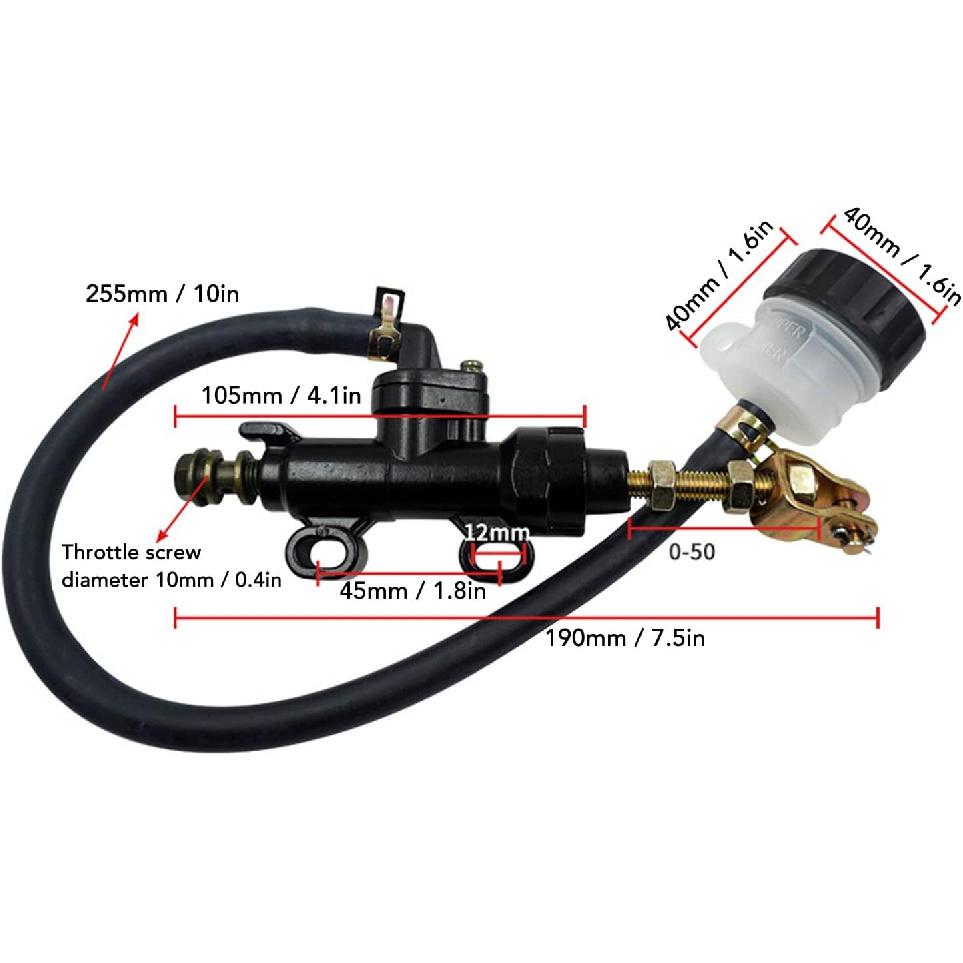 Motorcycle Brake Pump Iron and PVC Rear Brake Master Cylinder Pump for Most Motorcycle Brake Modification Accessories Universal Rear Brake Pump