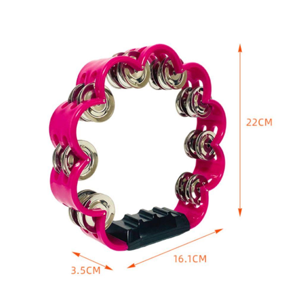 Pleasant Jingle Percussion Tambourine Handheld Hand Cranked Bell  Musical Rhythm Instrument