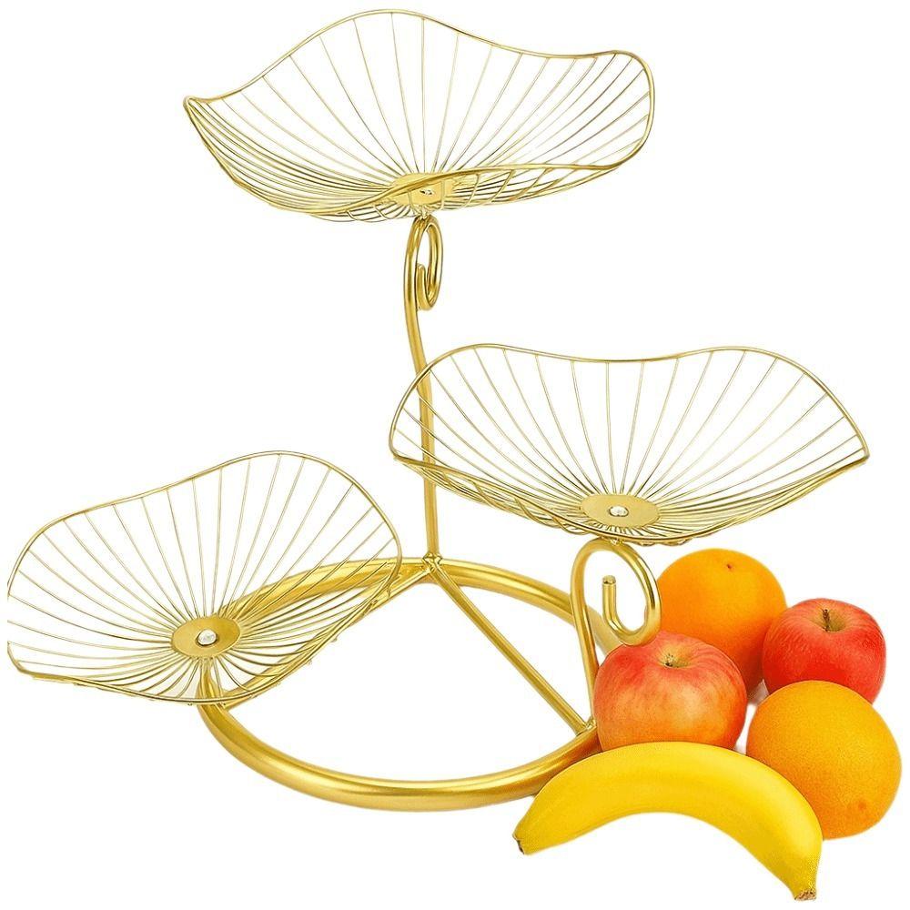 Lotus Leaf Shape Fruit Bowls Stand Vintage Table Countertop Holder  Vegetables Storage