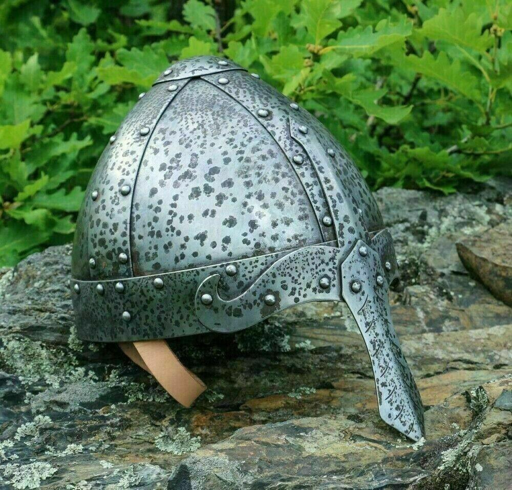 Medieval Steel Norman Viking Helmet Spectacle Armor Helmet 18 G Steel Handmade