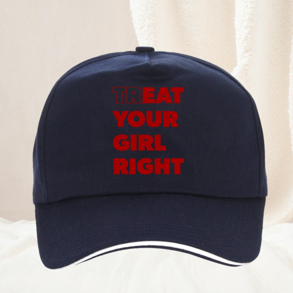 Eat Treat Your Girl Right Fun Lettering Print Baseball Cap Fashion and Versatile Outdoor Sun Protection Hats