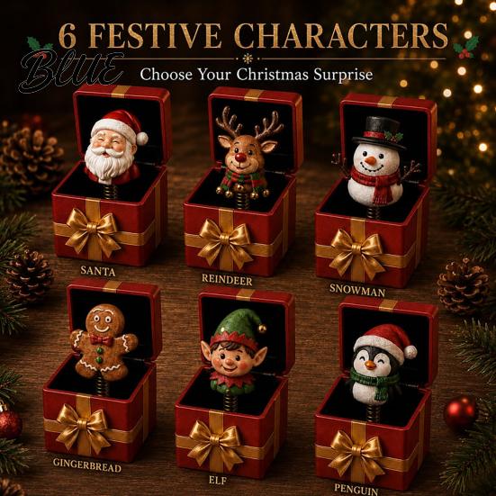 Cute Reindeer Santa Claus Gingerbread Prank Playful Home Desk Ornament Reusable Spring-Loaded Unique Holiday Surprise Christmas