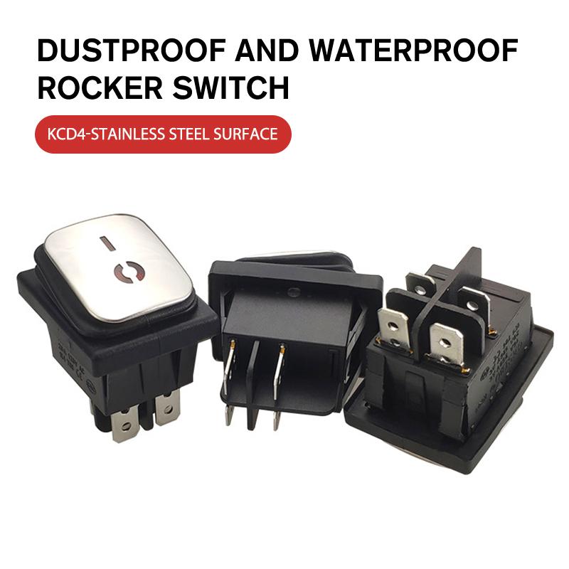 

Kcd4 Stainles Steel Waterproof Rocker Electrical Equipment Switch With Led Power