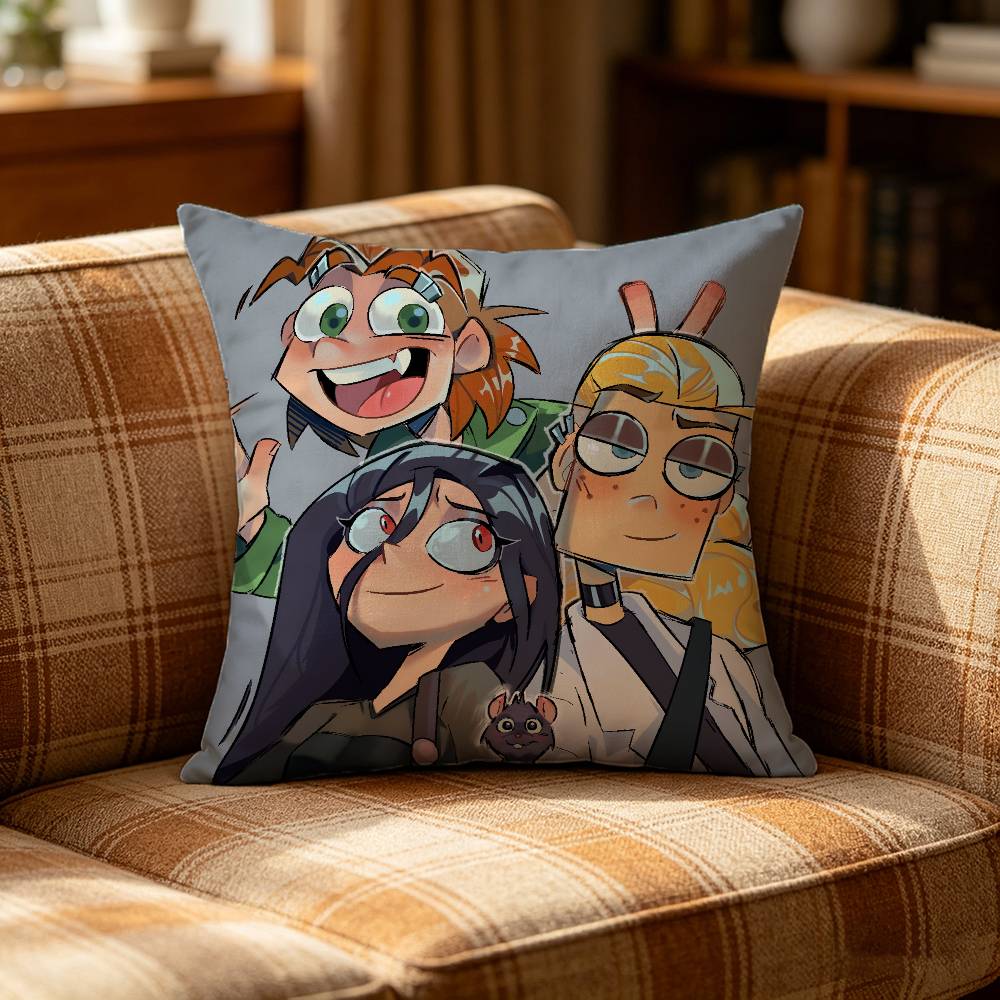 CCartoon MMetal Family Pillow Case Pattern Printed Pillowcase For Living Room Sofa Cushion Cover