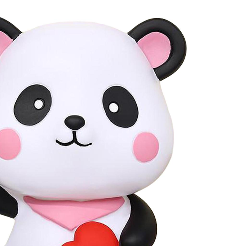 Panda Statue Animal Statue Valentine's Day Ornament Cartoon Lovely Money Bank Saving Money Box for Children Birthday Gift